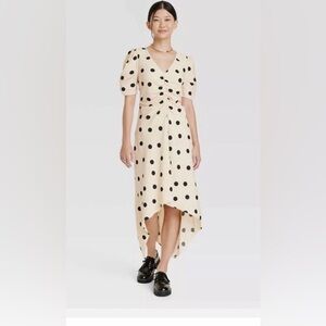 A New Day Black Polka Dot Cream Dress Size XXL